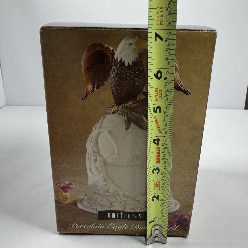Vintage Porcelain Bald Eagle Collectable Dinner Bell New In Box